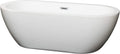 Soho 68 inch Freestanding Bathtub in White with Polished Chrome Drain and Overflow Trim