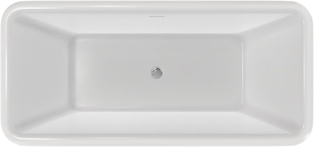 Crest 67 in. L x 31-1/2 in. W x 24-1/2 in. H Freestanding Acrylic Bathtub, Chrome Drain