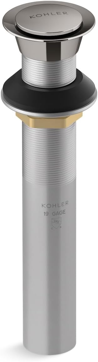 Kohler K-33151-TT Bathroom sink clicker drain without overflow, Vibrant Titanium