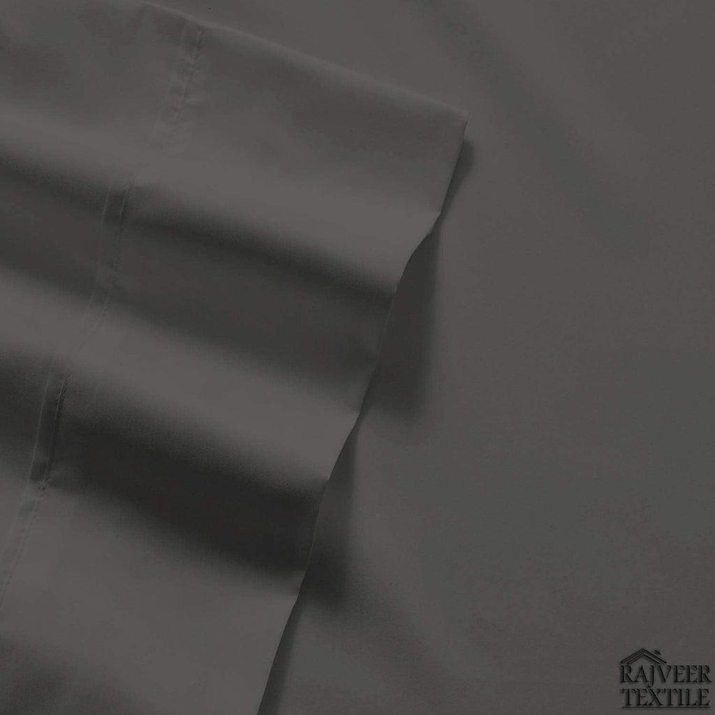 Cotton Home- 5 Pieces Split King Size Dark Grey Color Sheet Set – Soft Quality Luxury 18 Inch Deep Pocket & Bedding Set with Flat Sheet, Fitted Sheet, 2-Pillow Covers(20' x 30')Inches