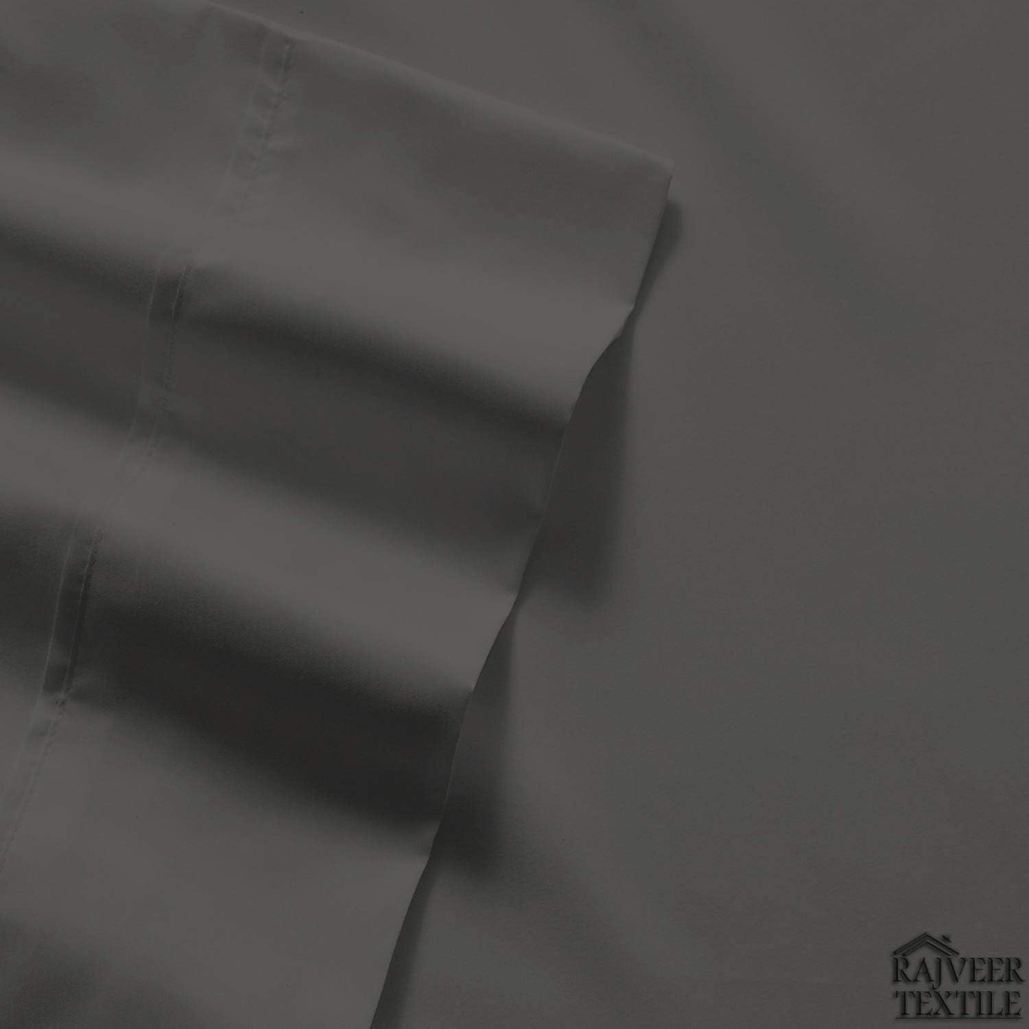 Cotton Home- 5 Pieces Split King Size Dark Grey Color Sheet Set – Soft Quality Luxury 18 Inch Deep Pocket & Bedding Set with Flat Sheet, Fitted Sheet, 2-Pillow Covers(20' x 30')Inches