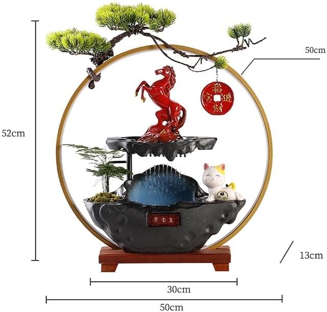 Tabletop Fountains Chinese Style Ceramic Water Flow Wealth Ornaments Creative Living Room Home Decorations Desktop Waterfall Fountain Indoor Tabletop Water Fountain