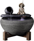 Tabletop Fountain Ceramic Fish Tank Tabletop Water Fountain, Home Décor Soothing Sound Machine for Office Tabletop Water Fountain