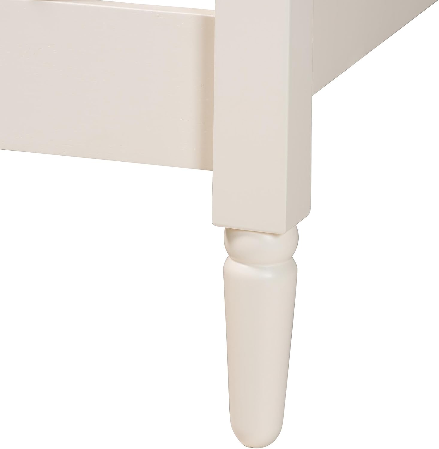 Baxton Studio Braith Farmhouse Ivory Spindle Wood King Size 4-Piece Bedroom Set