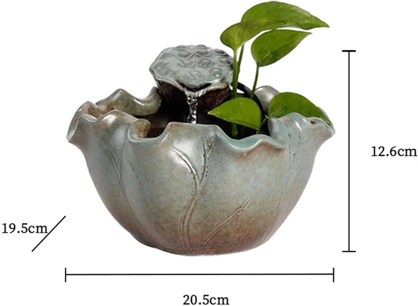 Tabletop Fountain New Chinese Style Ceramic Minimalist Small Flowing Water Financial Decoration Fountain Office Living Room Desktop Decoration Desktop Fountain