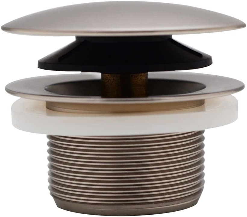 Westbrass D493244LD-4-07 19' Bath Waste Assembly with Tip-Toe Drain Plug and Linear Overflow Faceplate - SCH. 40 PVC, Satin Nickel (4-Pack)