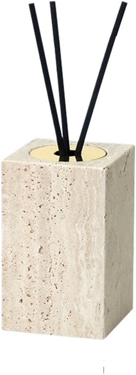 Beige Travertine Bathroom Accessories Set Natural Marble Soap Dispenser Soap Reed Diffuser Vanity Tray Kit Bathroom(Color-09)