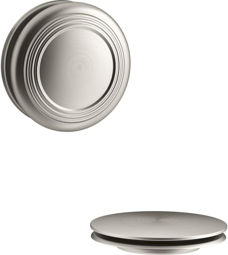 Kohler K-T37396-BN Cable Bath Drain Trim w/Traditional Push Button Handle Nickel