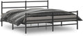 Metal Bed Frame King Size Black Steel Platform Bedframe with Footboard and Underbed Storage Space Sturdy Heavy Duty Bed Base for Bedroom Guest Room Home Furniture