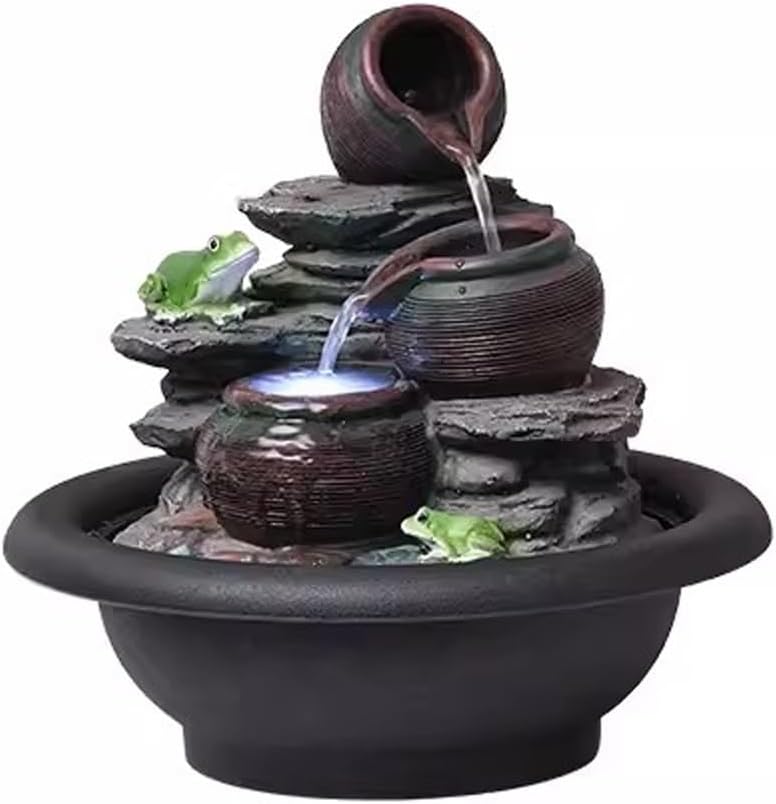 Tabletop Fountain Flowing Water Decoration Fountain Chinese Style Rockery Home Decoration Gift Office Opening Desktop Decoration Desktop Fountain (Color : 04)