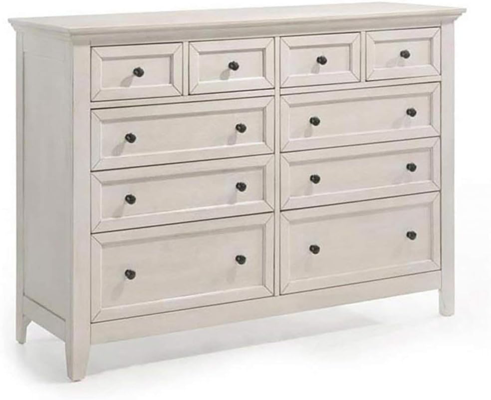 Intercon San Mateo Queen Size 4 Piece Panel Bedroom Set Rustic White Finish