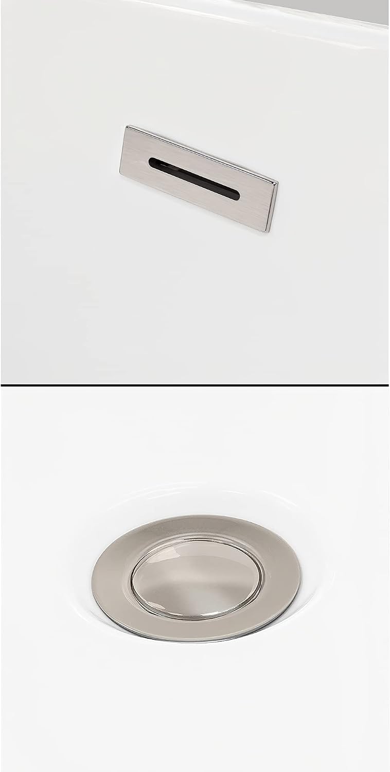 Soho 60 inch Freestanding Bathtub in White with Brushed Nickel Drain and Overflow Trim