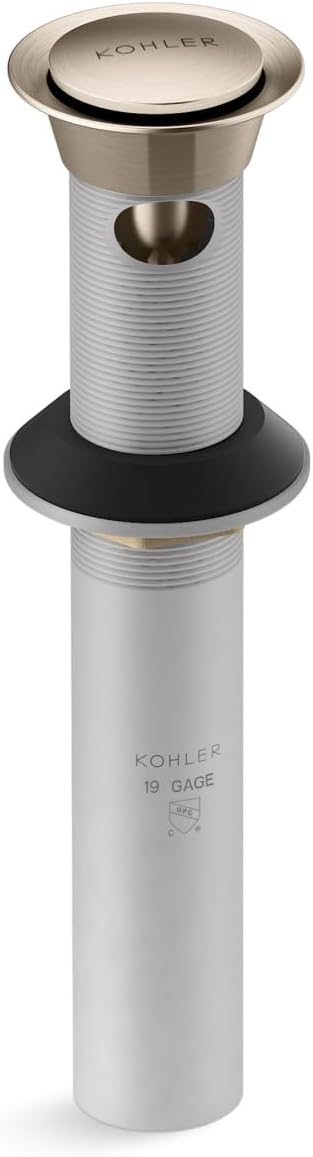 Kohler K-25322-2BV Bathroom sink clicker drain with overflow, Vibrant Brushed Bronze