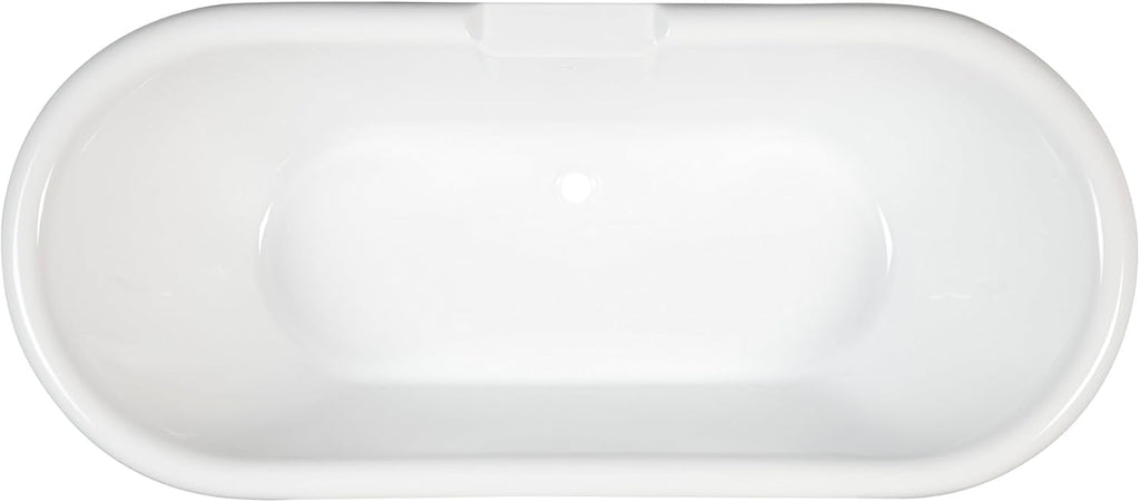 Signature Hardware 479956 Audrey 59' Acrylic Clawfoot Tub with Integrated Overflow, Lion Paw Feet and Tap Deck - Less Drain Assembly