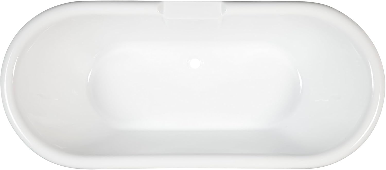 Signature Hardware 479956 Audrey 59' Acrylic Clawfoot Tub with Integrated Overflow, Lion Paw Feet and Tap Deck - Less Drain Assembly