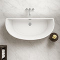 Carver Tubs - Trinity 69' - Modern White Freestanding Soaking Bath Tubs for bathroom, With Chrome Drain - Semicircular Acrylic Fiberglass Spacious Tub - Deep Relaxing Soak - 69'L x 31'W x 23.5'H