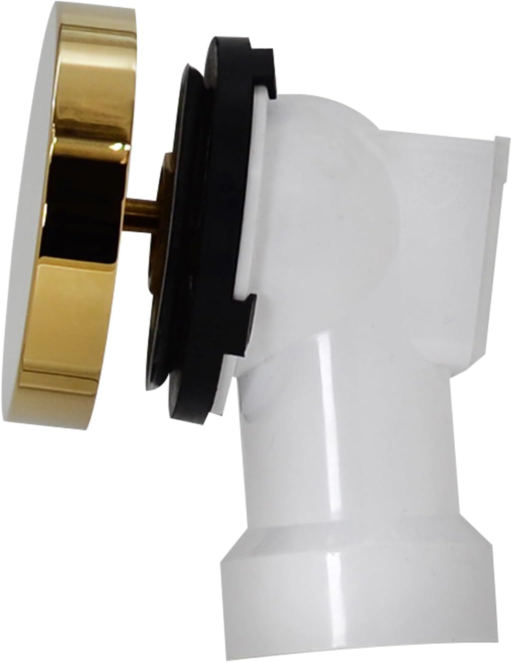 Westbrass D50P27SRE-01 27' Cable Drive Bathtub Drain Trim with Rotary Overflow Cover Knob, Pop-Up Stopper Sch. 40 PVC Fittings, Polished Brass