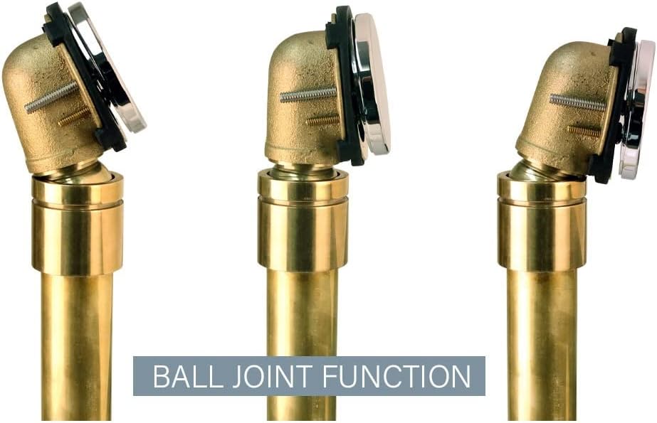 Westbrass D326HBJ-18 25' Bath Waste Assembly with Ball Joint, Tip-Toe Drain and Illusionary Overflow Faceplate, Brushed Bronze
