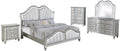 Best Quality Furniture Silver Embossed Wood Bedroom Set with King Panel Bed