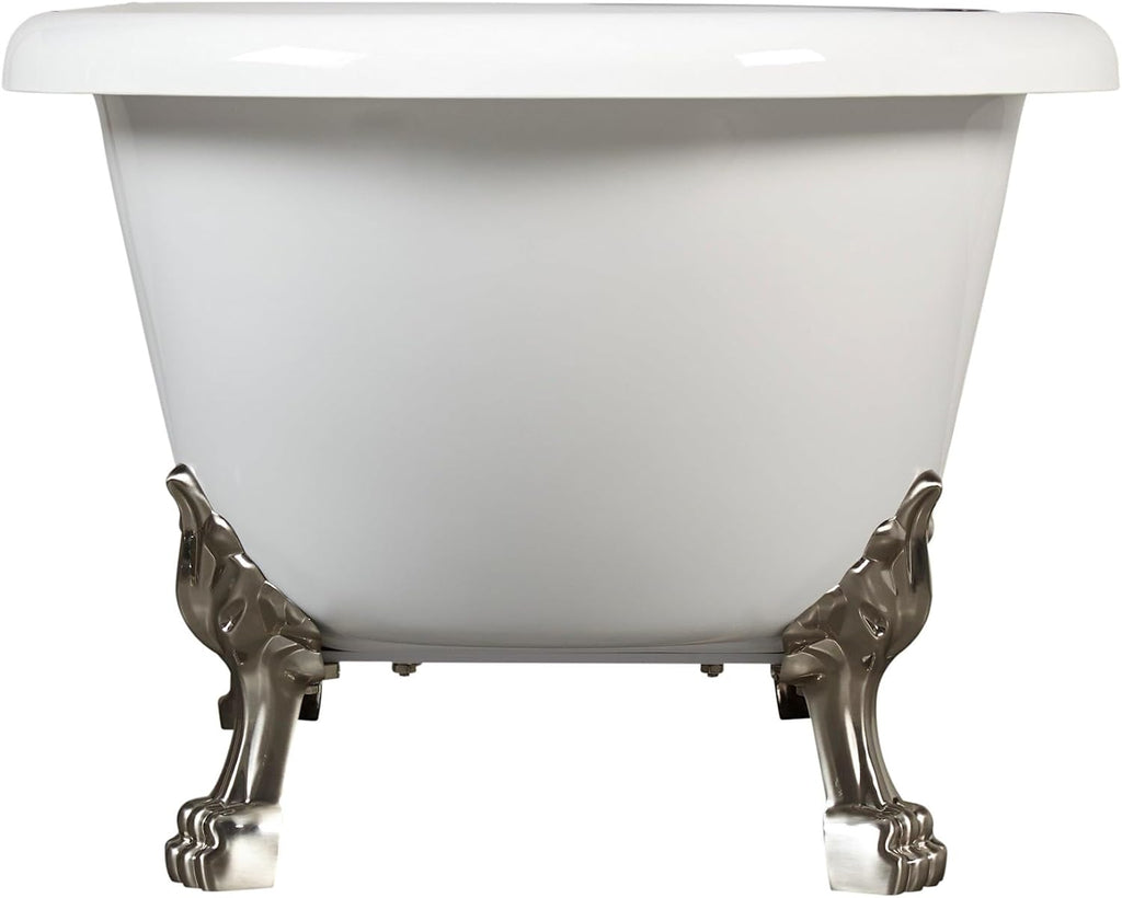 Signature Hardware 479957 Audrey 59' Acrylic Clawfoot Tub with Integrated Overflow, Lion Paw Feet and Tap Deck - Less Drain Assembly