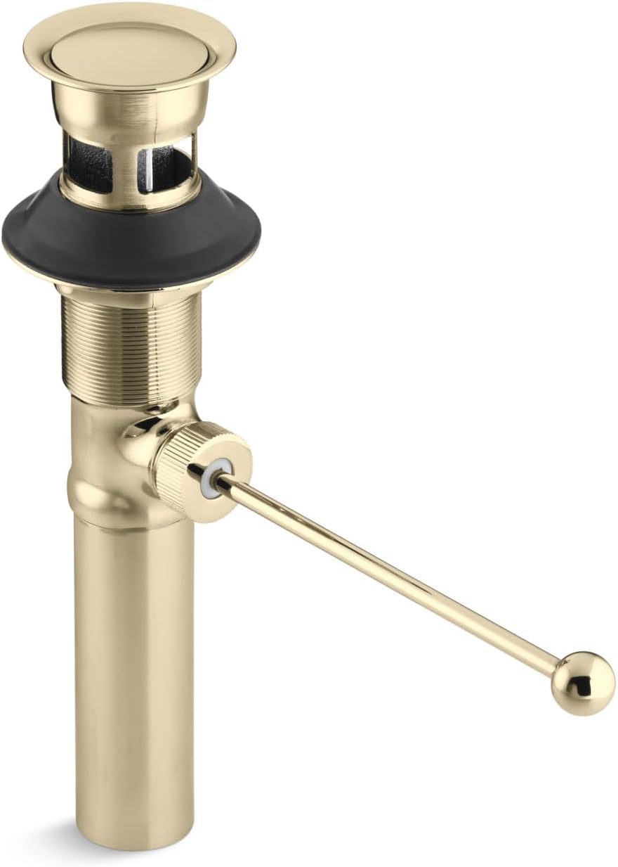 Kohler K-7114-A-AF Premier Pop-up Drain, Exposed, with overflow, Vibrant French Gold