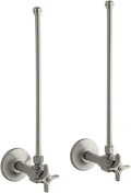 KOHLER Pair 3/8-in NPT angle supplies with stop, cross handle and annealed vertical tube