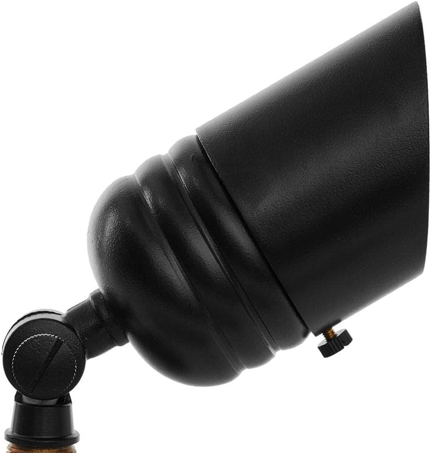 VOLT 12V Brass Fat Boy LED Outdoor Spotlight 6-Pack Kit (Black) with 150W Low Voltage Transformer for Landscape Lighting of Yard, Lawn, Garden, Patio, Trees & House