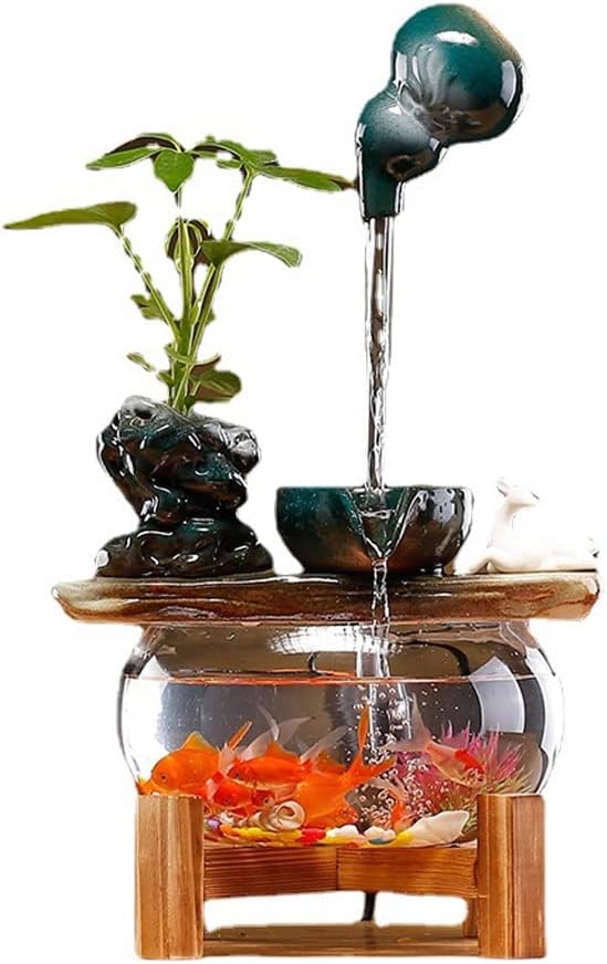 House Decorative Items Tabletop Fountain Circulating Water Fountain Home Lucky Water Decoration Office Living Room Desktop Fish Tank Tabletop Waterfall Founta,A