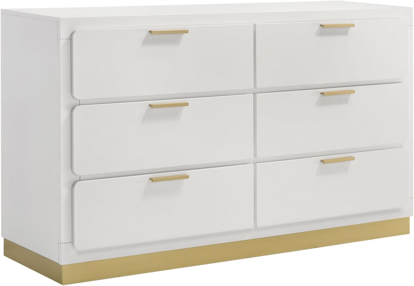 Sophia White 5-Piece California King Bedroom Set - Wood White - Built-in LED Lighting - Bedroom, Living Room - Elegant Style
