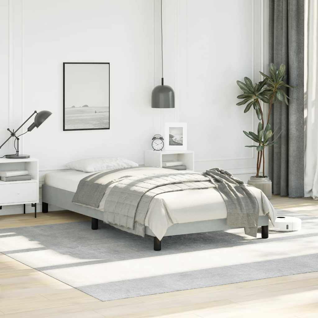 Light Grey Twin XL Bed Frame with Velvet Upholstery, Modern Minimalist Design for Contemporary Bedrooms, Durable Plywood Construction, Easy Assembly and Space Efficient