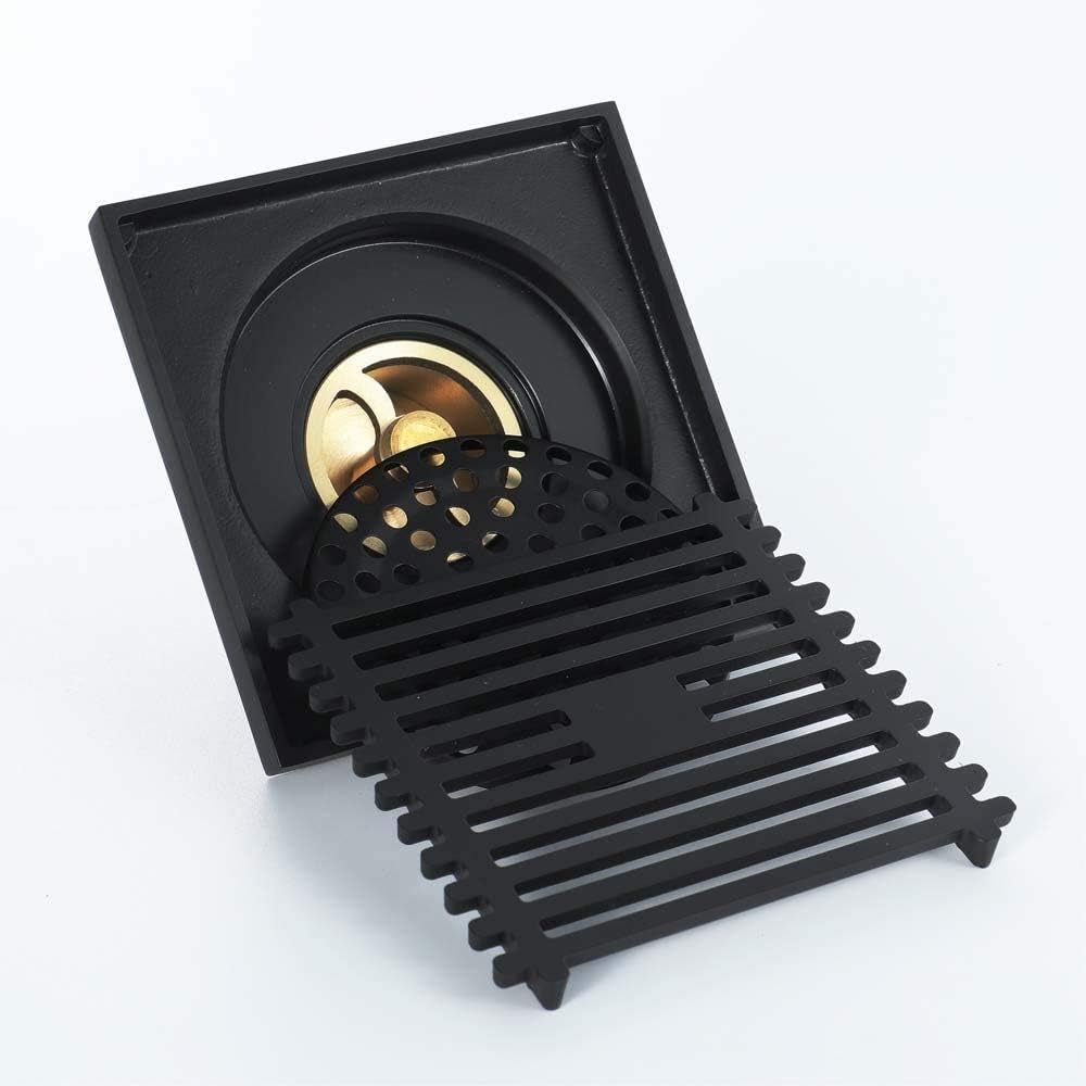 Shower Drain Cover Bathroom Accessory Square Waste Water Floor Drain,Oil Rubbed Bronze