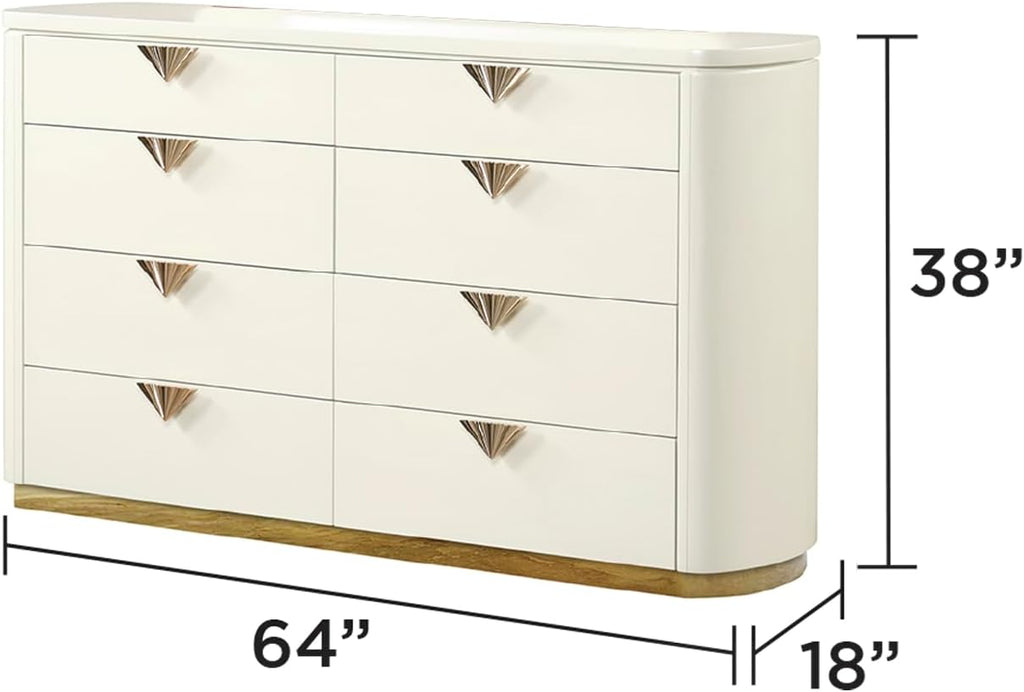 Modern Style 5 Pc King Upholstered Bedroom Set Made with Wood and Gold Accents in Beige