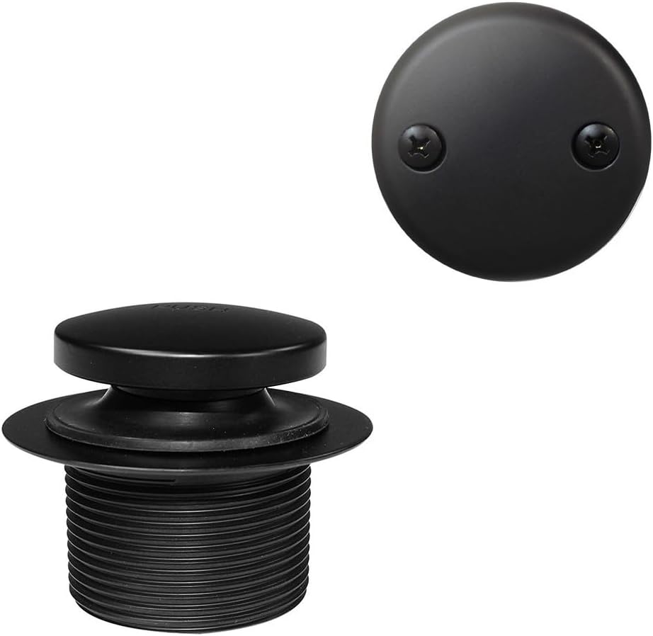 Westbrass D4931-12-62 1-1/2' x 12' Bath Waste & Overflow Assembly with Tip-Toe Drain Plug and 2-Hole Faceplate - Sch. 40 ABS Pipe, Matte Black (12-Pack)