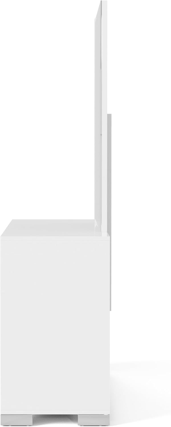 Furniture of America Alistair Modern Wood 5-Piece Bedroom Collection with Bed Frame, 2-Drawer Nightstands and 6-Drawer Dresser with Mirror, Box Spring Required,White, Queen