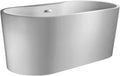 Carver Tubs - Reflection II 67' - Modern White Freestanding Soaking Bathtub With Chrome Drain - Spacious Two Person Oval Acrylic Fiberglass Tub - Deep Relaxing Soak - 67'L x 31.5'W x 23.5'H