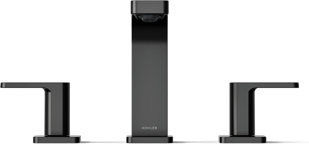 Kohler K-23484-4K-BL Parallel Widespread Bathroom Sink Faucet, 1.0 GPM, Lever Handles, Matte Black