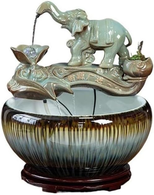 Desktop Fountain Ceramic Fish Tank Tabletop Fountain for Indoor and Home Decoration Table Desk Office Patio