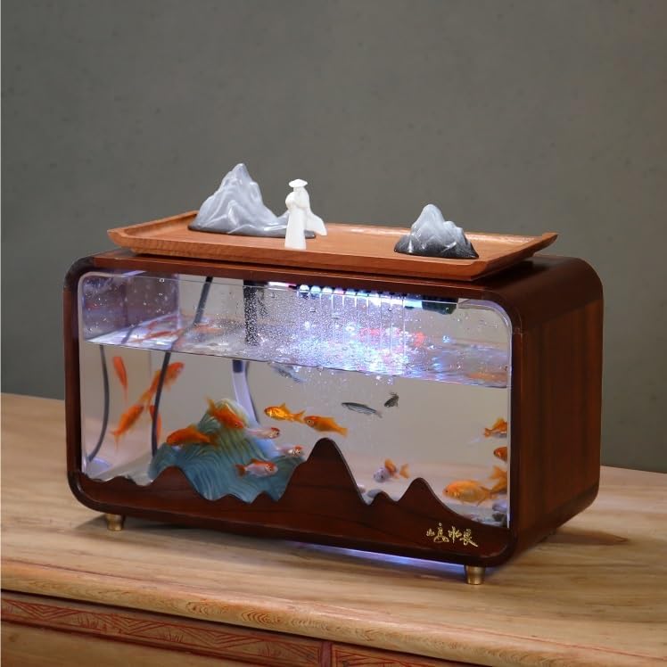 Water Fountains Indoor Desktop Fish Tank Water Ornaments Living Room Modern Office Rockery Decoration Tabletop Fountain