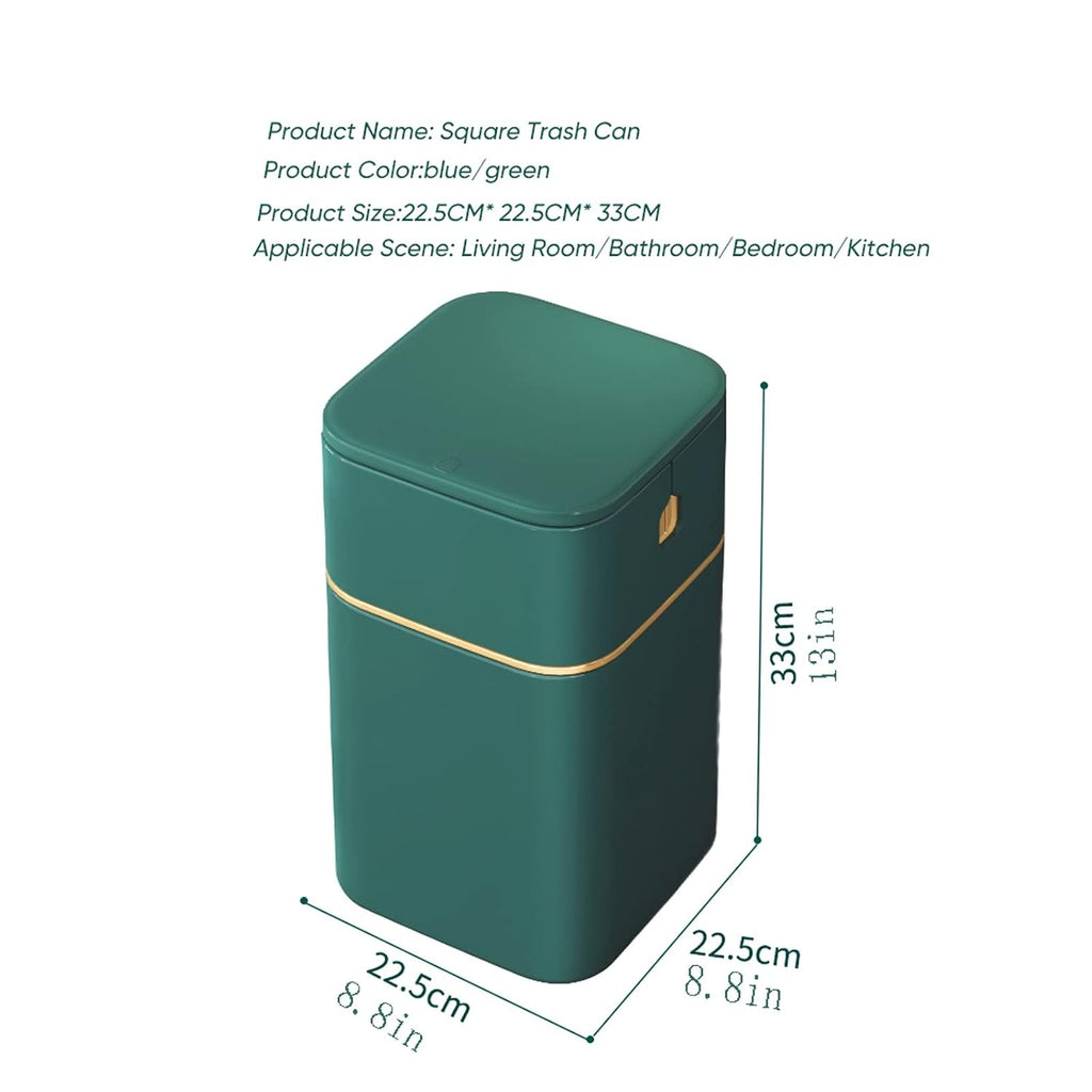 Liudan Trash Can Rubbish Bin, Nordic Style Seal Printing Machine for Kitchen Bathroom Office Storage Bucket Trash Can Accessories with Lid Rubbish Deep Green Deep Blue 15L Pedal Bin (Color : Deep Blue