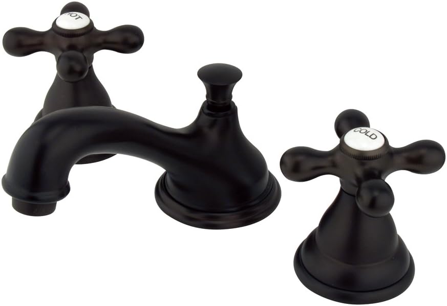 Kingston Brass KS5565AX+ Royale Widespread Lavatory Faucet with Brass Pop-Up Drain, Oil Rubbed Bronze Finish