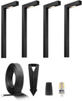 Gardenreet 12V Brass Landscape Black Path Lighting Kit (4 Pack Path Lights) with 100 Feet Cable and 20Pack Wire Connectors for Outdoor House Garden Patio Walkway Without Low Voltage Transformer