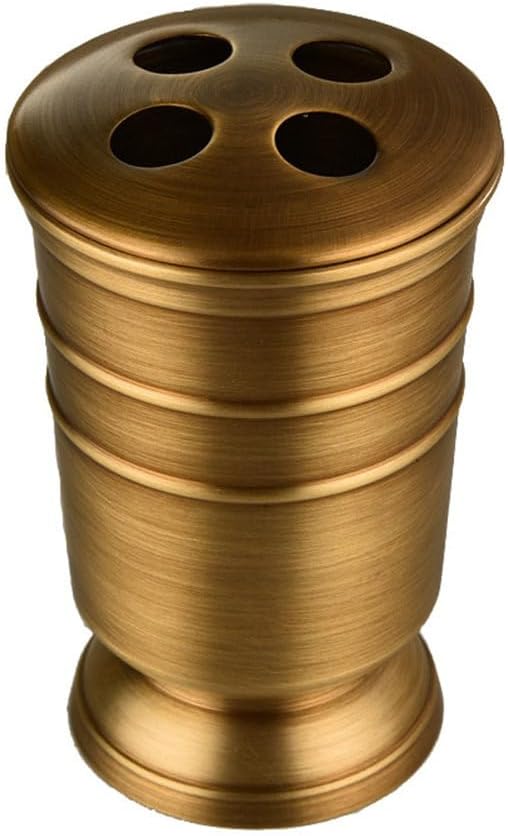 Bathroom Accessories Set Countertop 5 Pcs, Toothbrush Holder & Cup, Soap Dispenser,Soap Dish, Storage Can, Antique Bronze,Boothbrush Holder