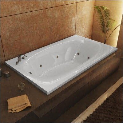 St. Kitts 36 x 66 x 23' Rectangular Whirlpool Jetted Bathtub Color/Trim / Tile Flange / Front Skirt / Drain: White / Brushed Nickel / Yes / Yes / Right