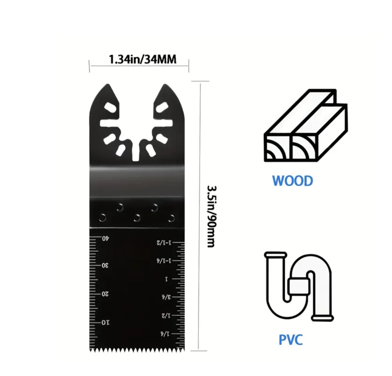 SEDLAV Oscillating Tool Blade, Tool Blades for Wood, Metal, Drywall, Shingles, Oscillating Multi Tool Blades Metal Carbide Titanium Multi Tool Blades Oscillating Blades (150)