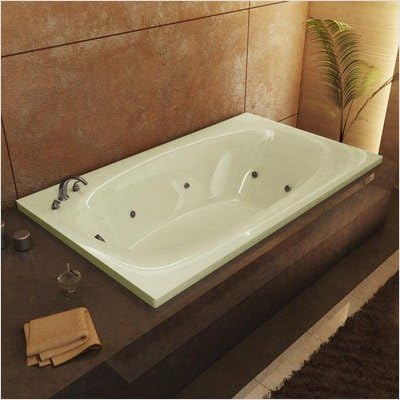St. Kitts 36 x 66 x 23' Rectangular Whirlpool Jetted Bathtub Color/Trim / Tile Flange / Front Skirt / Drain: White / Brushed Nickel / Yes / Yes / Right