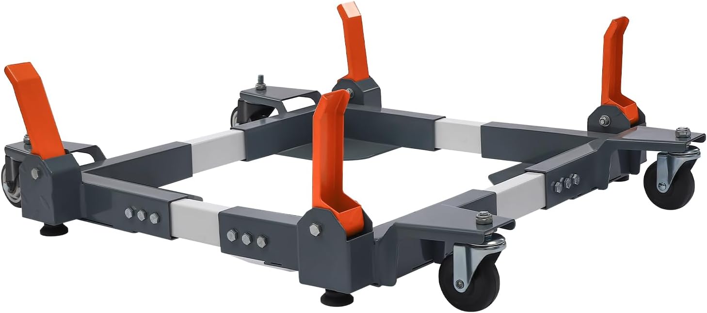 Universal Mobile Base, Heavy Duty Universal Mobile Base 1500 BLS Capacity, 28×33.5inches Adjustable Mobile Base Kit, Adjustable Rolling Set for Moving Large Equipment, Tools and Machines