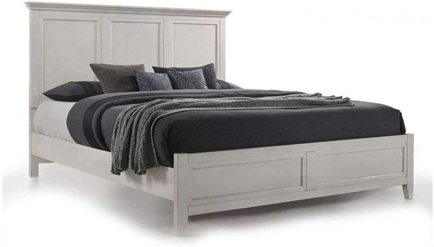 Intercon San Mateo Queen Size 4 Piece Panel Bedroom Set Rustic White Finish