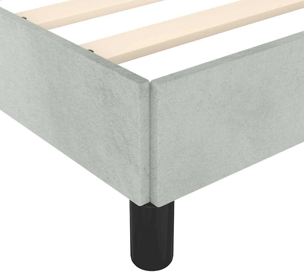 Light Grey Twin XL Bed Frame with Velvet Upholstery, Modern Minimalist Design for Contemporary Bedrooms, Durable Plywood Construction, Easy Assembly and Space Efficient