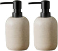 Bathroom Accessories Set 600ml/20.3oz Resin Soap Dispenser Set of 2 Countertop Dispenser Pump for Bathroom Lotion Soap, Kitchen Soap Dispenser Bath Accessory Set (Beige)