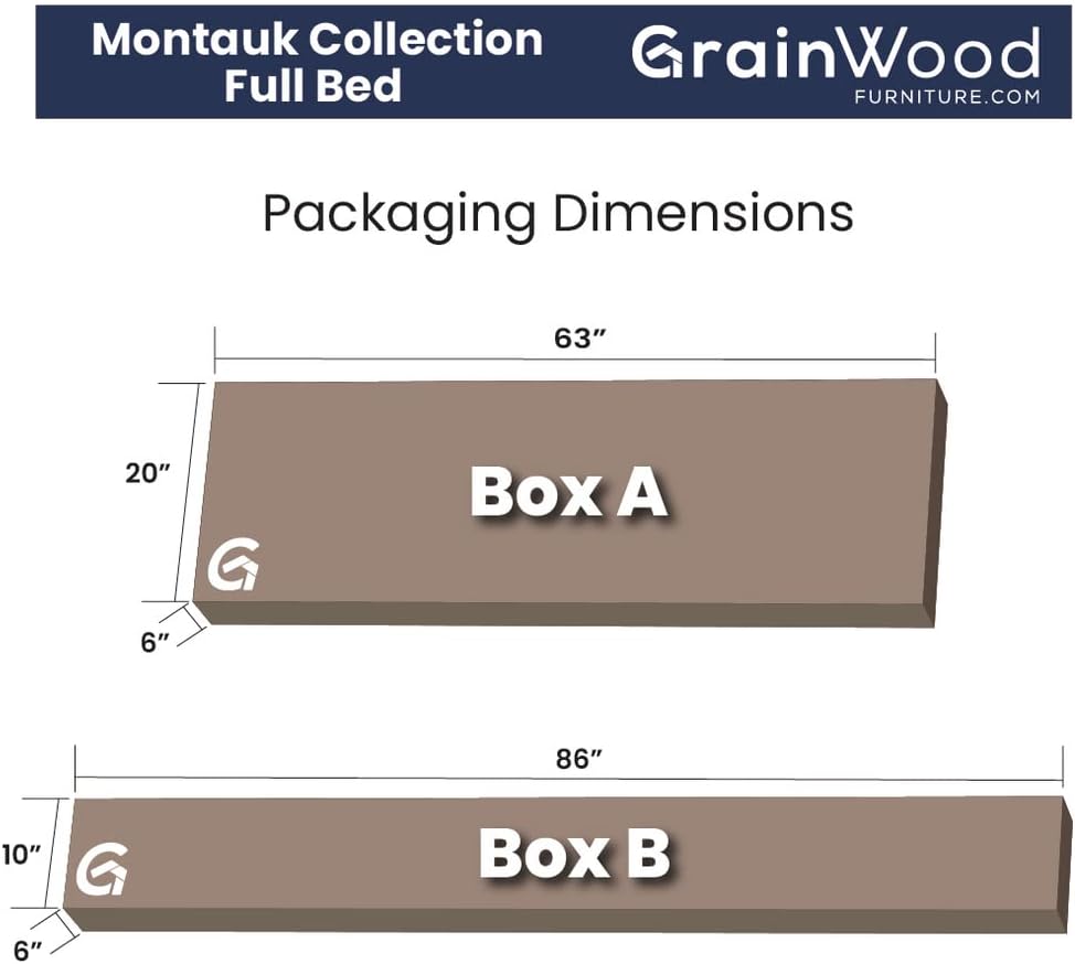 Grain Wood Furniture Montauk Solid Wood Bed, Full Size, Driftwood